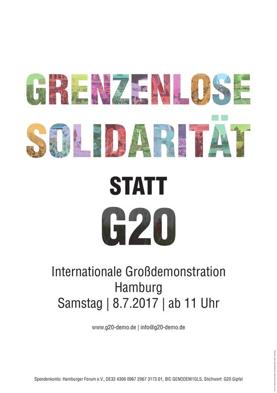 VDJ unterstützt Internationale Großdemonstration am 08.07.2017: GRENZENLOSE SOLIDARITÄT STATT G20