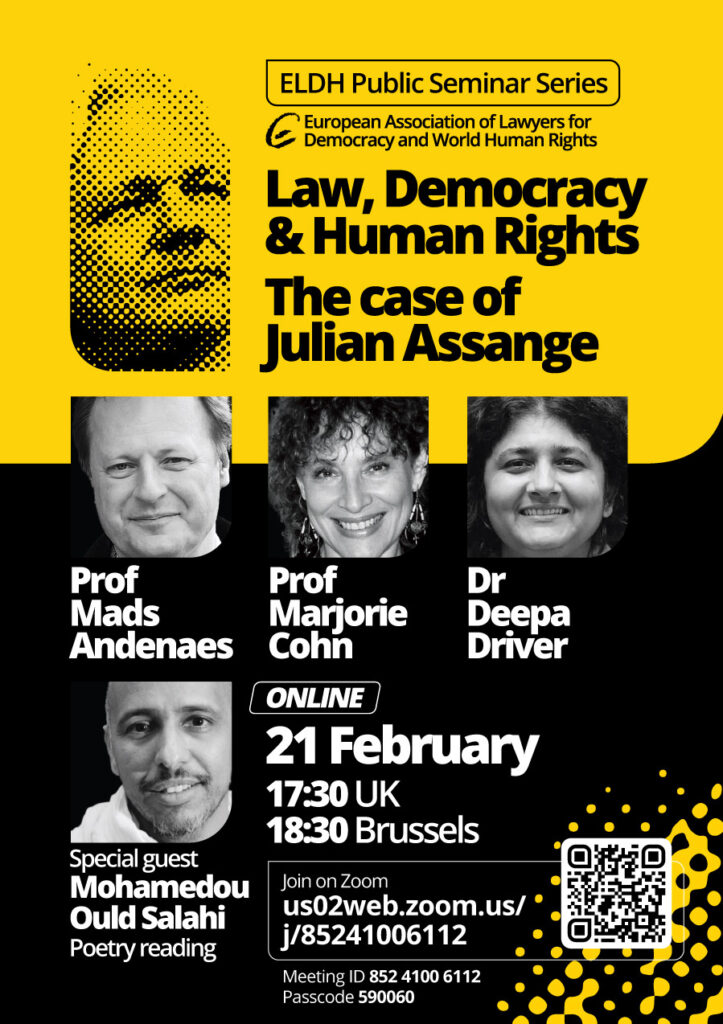 EJDM-Webinar: „Der Auslieferungsfall Julian Assange – Rechtsstaatlichkeit, Demokratie und Menschenrechte“